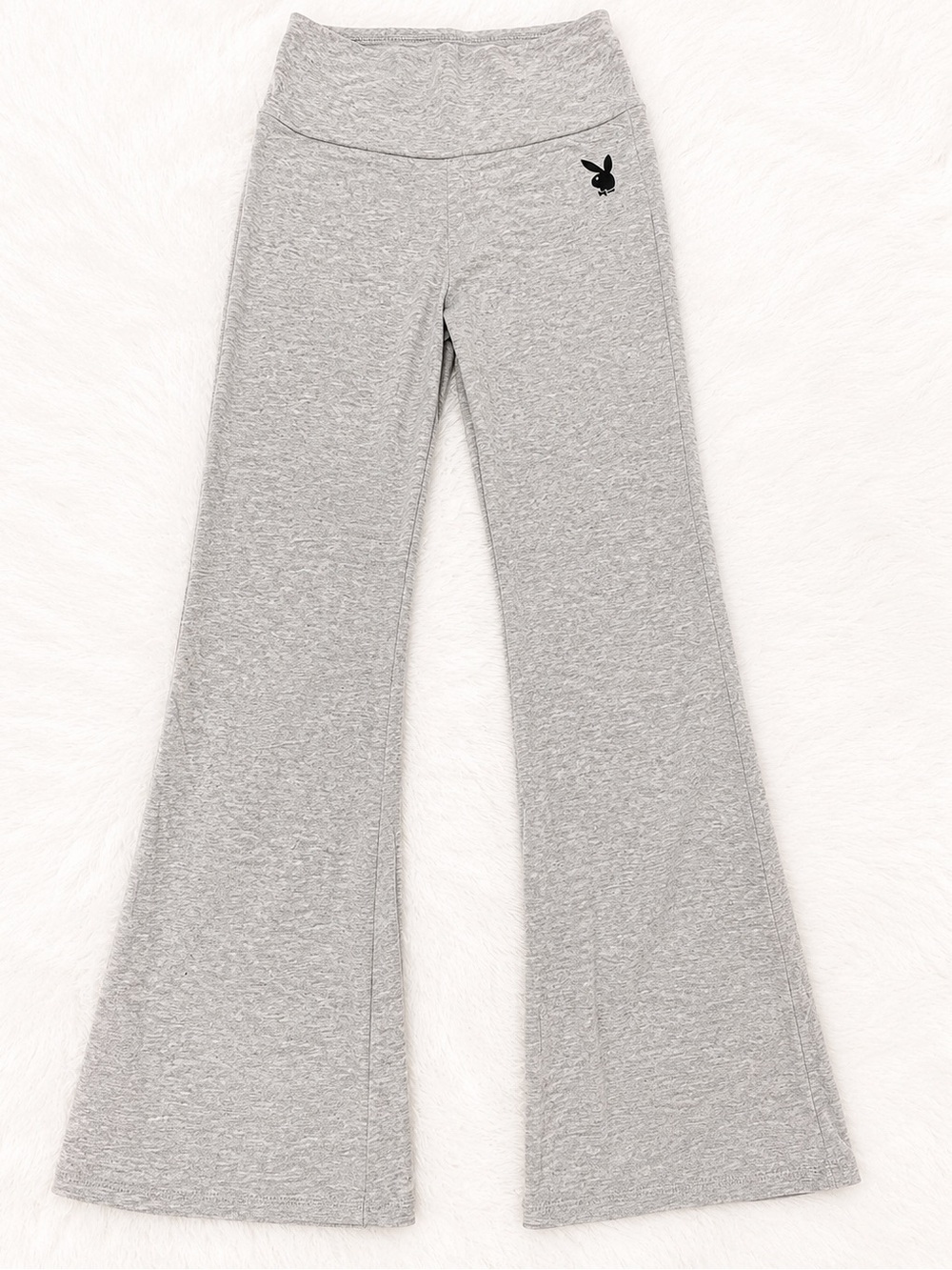 Playboy x pacsun gray fold over flare yoga pants size small y2k lounge